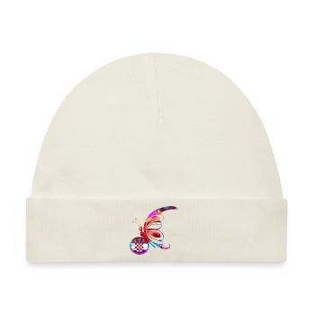 Schmetterling Natur Bunte Flagge Regenbogen Kroatien HRV - Baby Premium Organic Mütze - Naturweiß - Vorne