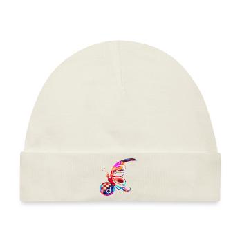 Schmetterling Natur Bunte Flagge Regenbogen Kroatien HRV - Baby Premium Organic Mütze - Naturweiß - Vorne