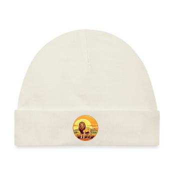 der Löwe in der Savanne - Baby Premium Organic Mütze - Naturweiß - Vorne