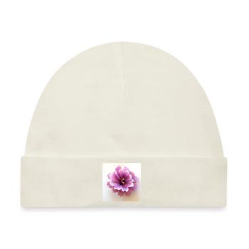 Flower Rosa - Baby Premium Organic Mütze - Naturweiß - Vorne
