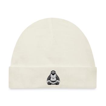 Elegantes Faultier-Design - Baby Premium Organic Mütze - Naturweiß - Vorne