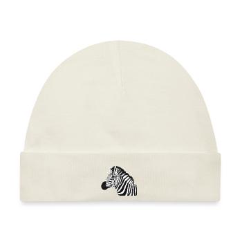 Zebra Design | Punktraster | Schwarz & Weiß - Baby Premium Organic Mütze - Naturweiß - Vorne