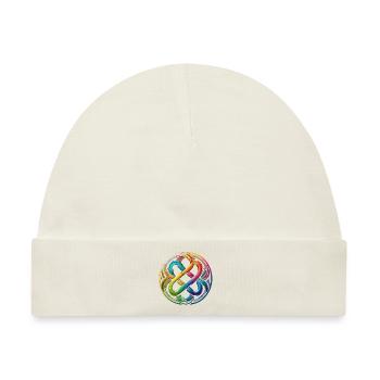 Ein keltischer Knoten in Regenbogen Farben - Baby Premium Organic Mütze - Naturweiß - Vorne
