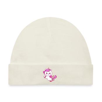 Einhorn Fabeltier Einhörner Mädchen Unicorn - Baby Premium Organic Mütze - Naturweiß - Vorne