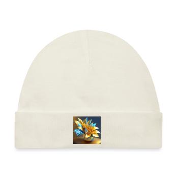 Origami Blüte - Baby Premium Organic Mütze - Naturweiß - Vorne