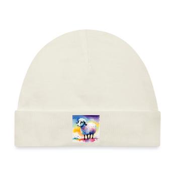 Schäfchen auf der Weide - Baby Premium Organic Mütze - Naturweiß - Vorne