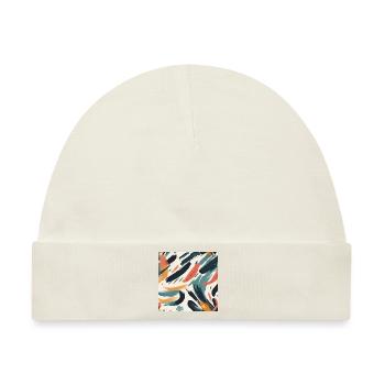 modernes Pinselstrichdesign - Baby Premium Organic Mütze - Naturweiß - Vorne