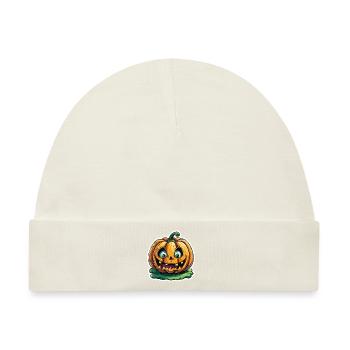 Bösartiger Jack o' Lantern Kürbis - Baby Premium Organic Mütze - Naturweiß - Vorne