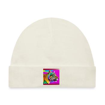 Tiger Farbig - Baby Premium Organic Mütze - Naturweiß - Vorne
