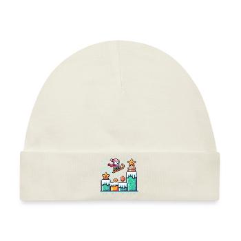 Pixel Winter Wonderland: Retro Gaming Schneeland - Baby Premium Organic Mütze - Naturweiß - Vorne