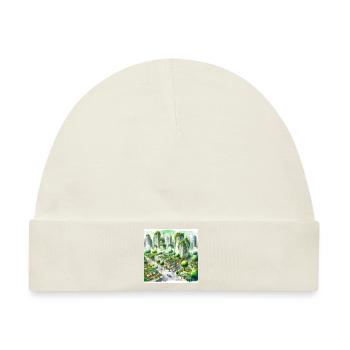 Aquarell-Öko-Stadt - Baby Premium Organic Mütze - Naturweiß - Vorne