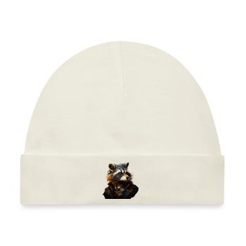 Steampunk Raccoon - Baby Premium Organic Mütze - Naturweiß - Vorne