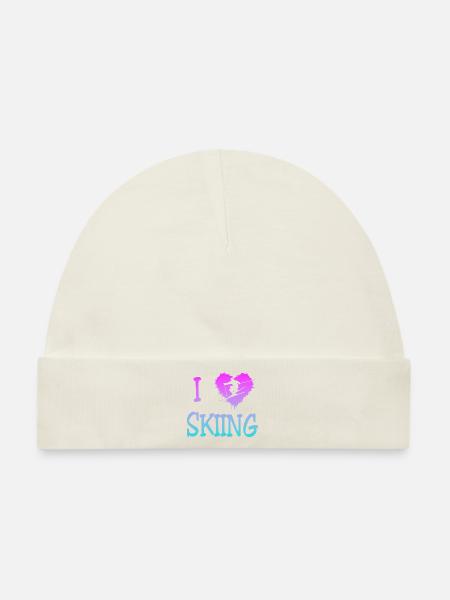 Skiing - Ski - Baby Premium Organic Mütze - Naturweiß