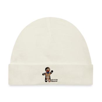 verbranntes unglückliches Plätzchen - Baby Premium Organic Mütze - Naturweiß - Vorne