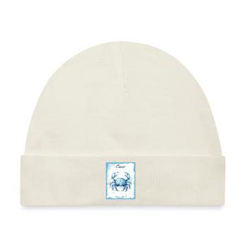 Sternzeichen in Aquarell: Krebs die Krabbe - Baby Premium Organic Mütze - Naturweiß - Vorne