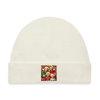 Heiligabend Weihnachtswaffel Geschenke Weihnachtsbaum - Baby Premium Organic Mütze - Naturweiß - Vorne