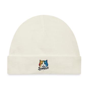 Supercats Logo 1 - Baby Premium Organic Mütze - Naturweiß - Vorne