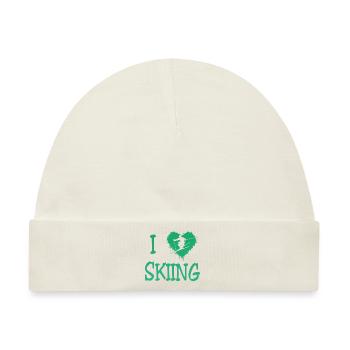 Ski skiing Skier Ski fahren - Baby Premium Organic Mütze - Naturweiß - Vorne