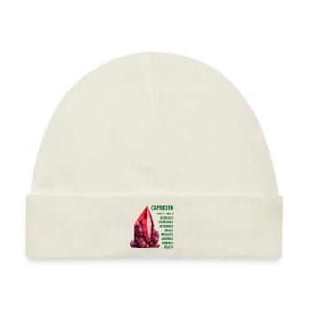 Tierkreiszeichen Edelsteine: Steinbock, Granat - Baby Premium Organic Mütze - Naturweiß - Vorne