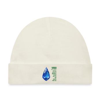 Sternzeichen Edelsteine: Jungfrau, Saphir - Baby Premium Organic Mütze - Naturweiß - Vorne