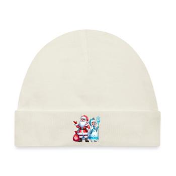 Ded Moroz Snegurotschka russischer Weihnachtsmann - Baby Premium Organic Mütze - Naturweiß - Vorne