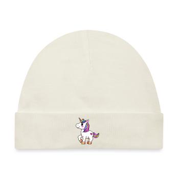 Einhorn Fabeltier Mädchen Einhörner - Baby Premium Organic Mütze - Naturweiß - Vorne