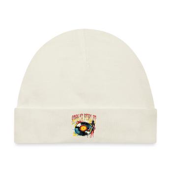 Vinyl Schallplatte Platte LP Plattenspieler Retro - Baby Premium Organic Mütze - Naturweiß - Vorne