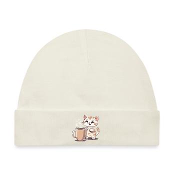 Chatcolate #2 - Baby Premium Organic Mütze - Naturweiß - Vorne