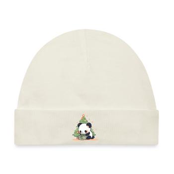 Panda Bear Christmas tree - Baby Premium Organic Mütze - Naturweiß - Vorne