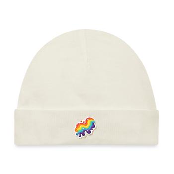 Regenbogen-Pouring-Farbe - Baby Premium Organic Mütze - Naturweiß - Vorne