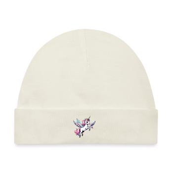 Licorne Einhorn Kawaii - Baby Premium Organic Mütze - Naturweiß - Vorne