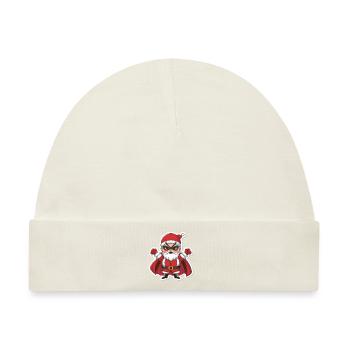 Weihnachtsmann Superheld - Baby Premium Organic Mütze - Naturweiß - Vorne