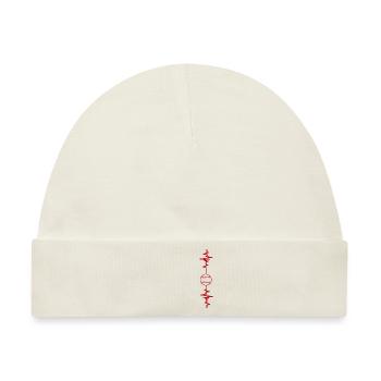 Baseball Herzschlag Baseball Geschenkidee - Baby Premium Organic Mütze - Naturweiß - Vorne