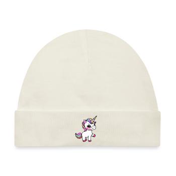 Einhorn Fabeltier Mädchen Einhörner - Baby Premium Organic Mütze - Naturweiß - Vorne