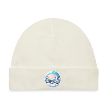Schneekugel / Winterzauber / Schnee / Souvenir - Baby Premium Organic Mütze - Naturweiß - Vorne