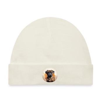 Mops Porträt - Baby Premium Organic Mütze - Naturweiß - Vorne
