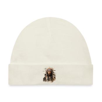 Sioux Indianer im Federschmuck - Baby Premium Organic Mütze - Naturweiß - Vorne