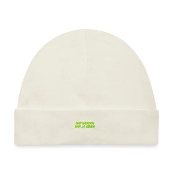 warten wir es ab - Baby Premium Organic Mütze - Naturweiß - Vorne