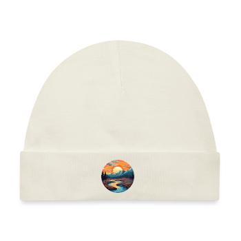 Traumlandschaft Fluss - Baby Premium Organic Mütze - Naturweiß - Vorne