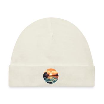 Sonnenuntergang am Morgen - Baby Premium Organic Mütze - Naturweiß - Vorne