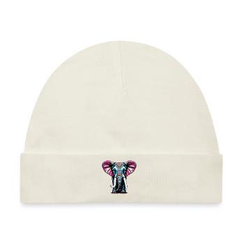 Farbenfroher Elefant - Baby Premium Organic Mütze - Naturweiß - Vorne