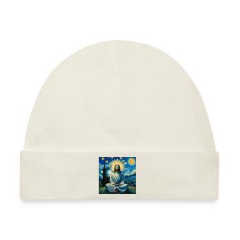 Van-Gogh-Stil Jesus meditiert - Baby Premium Organic Mütze - Naturweiß - Vorne