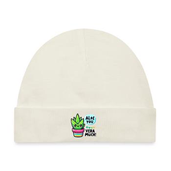 Aloe you vera much - Baby Premium Organic Mütze - Naturweiß - Vorne