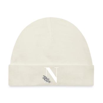 Buchstabe N - Baby Premium Organic Mütze - Naturweiß - Vorne