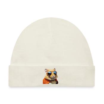 Hamster mit brille, flirt, lustiger hamster - Baby Premium Organic Mütze - Naturweiß - Vorne