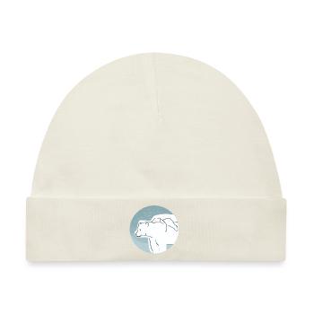 Eisbär mit Jungem - Baby Premium Organic Mütze - Naturweiß - Vorne
