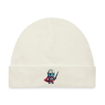 Tapferer Ritter im Comicstil für Kinder - Baby Premium Organic Mütze - Naturweiß - Vorne