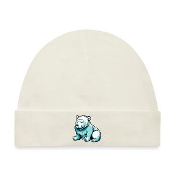 Kleiner süßer Eisbär im Winter - Baby Premium Organic Mütze - Naturweiß - Vorne