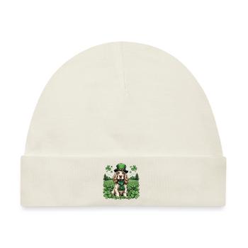 Irish Setter St. Patrick's Day Green Hat Pup - Baby Premium Organic Mütze - Naturweiß - Vorne