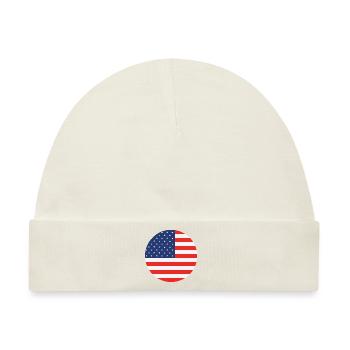 USA Amerika - Baby Premium Organic Mütze - Naturweiß - Vorne